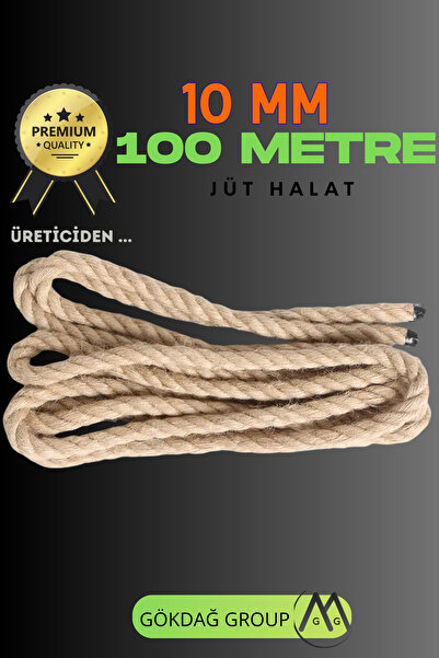 GÖKDAĞ GROUP 10 MM 100 Metre Jüt Halat Dekoratif Hasır İp Urgan Maket