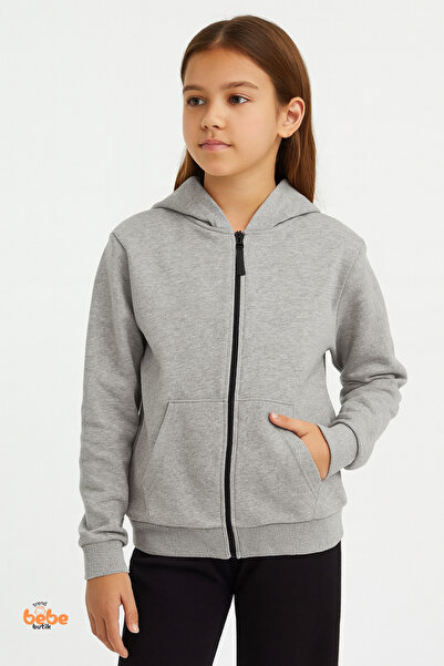 Trend Bebe Butik سترة رياضية للفتيات بقلنسوة وسحاب - مبطنة من الداخل، كارديجا...