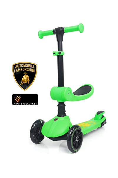 LAMBORGHINI AUTOMOBILI Trotineta pentru copii, Lamborghini L5-2IN1, pliabila, reglabila pe inaltime, negru