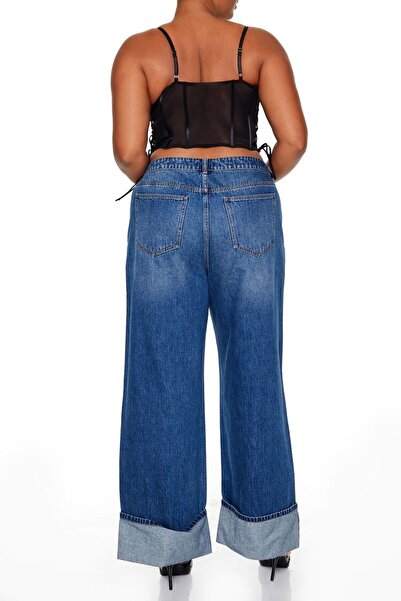 Forever 21 Plus Size Wide-Leg Jean Pantolon