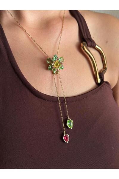 Beloria Idyllia Kolye Yeşil Çiçek Y Kolye