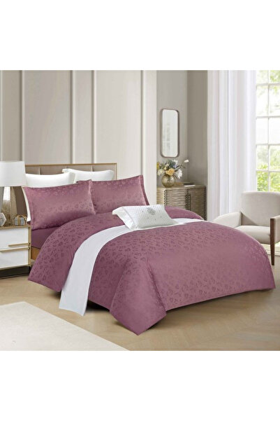 FIONNA.RO Lenjerii De Pat Din Satin Premium Cu Model Cu Elastic - Mov