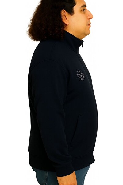 marufshop Ανδρικό παλτό με φερμουάρ με ψηλό γιακά, βαμβακερό, φαρδύ και άνετο, κατάλληλο για άνδρες με βάρος μεταξύ 122-158 κιλών