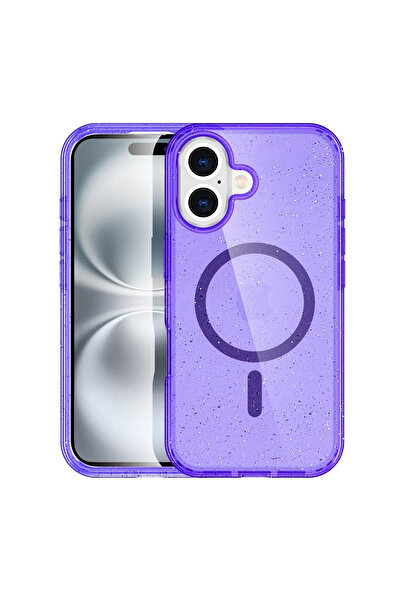 NewFace غطاء حماية MSA-SHOP لهاتف آيفون 16 بلس، غطاء متوافق مع ماج سيف - أرجواني