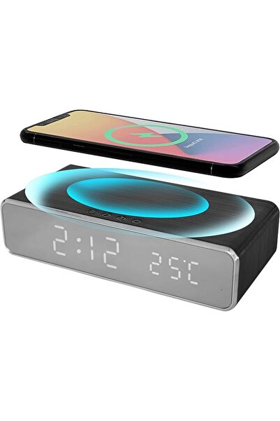 İAF ساعة منبه رقمية قابلة للشحن، ساعة منبه سريعة الشحن بقوة 10 وات للهواتف ال...