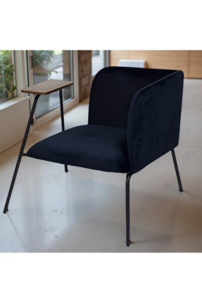 rexa كرسي مخملي عصري مع طاولة جانبية، 76×67×64 سم