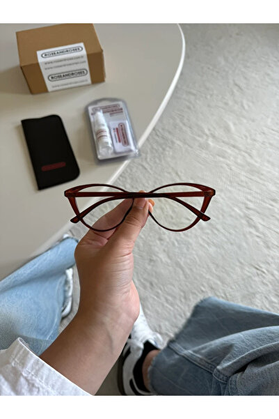 RoseandRoses Carina Cat Eye Blue Light Protection Glasses Brown