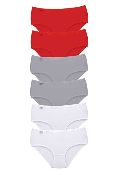 Zulu Ticaret Tutku-6 Pieces Women's High Waist Bato Thin Rubber Panties S19