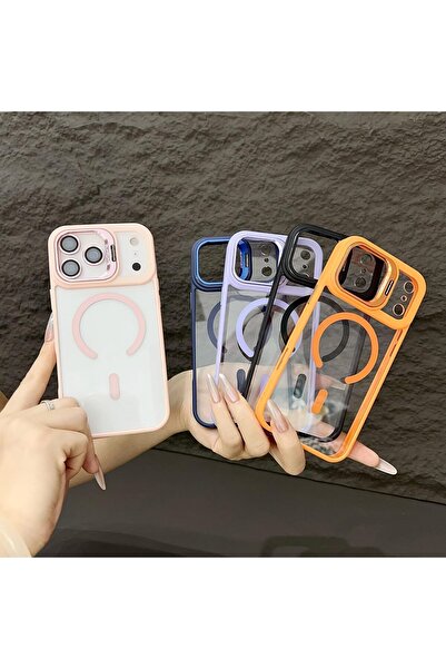 m.tk moveteck iPhone 17 Pro Case with Stand, Mica Magsafe Sensitive Button Metal Keys + Camera Lens Glass Gift Set