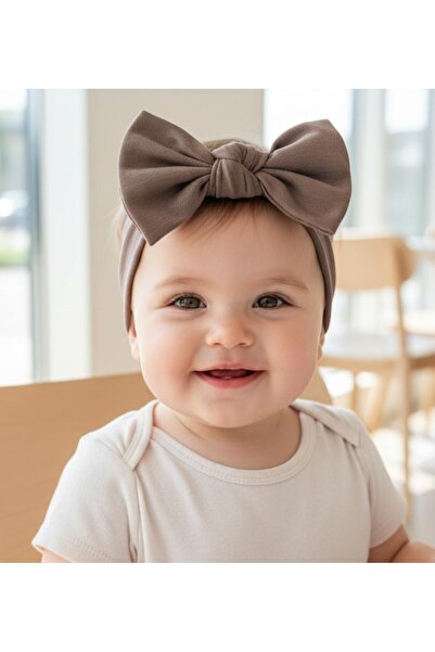 Babygiz Kız Bebek Çocuk Fiyonk Bağlamalı %100 Pamuklu Penye, Kaymaz, Ultra Esnek Yumuşak Saç Bandı