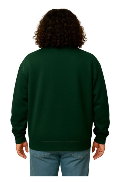marufshop Erkek Büyük Beden 122-158 Kilo Arası İçin Uygun Pamuklu Geniş Kalıp Dik Yaka Fermuarlı Sweat Mont