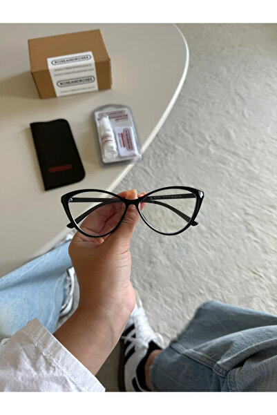 RoseandRoses Carina Cat Eye Blue Light Protection Glasses Black