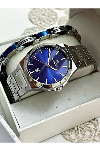 Bentini YENİ SEZON GÜMÜŞ RENK ÇELİK KORDON ERKEK KOL SAATİ BABALAR GÜNÜ HEDİY...