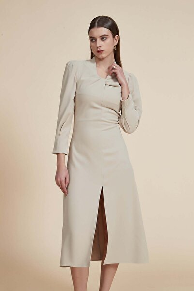 Yola Women's Solid Long-Sleeve Midi Dress