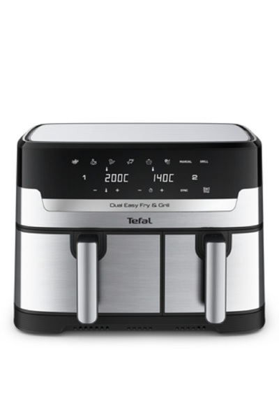 TEFAL Dual Easy Fry & Grill Air Fryer 8.3 L Stainless Steel