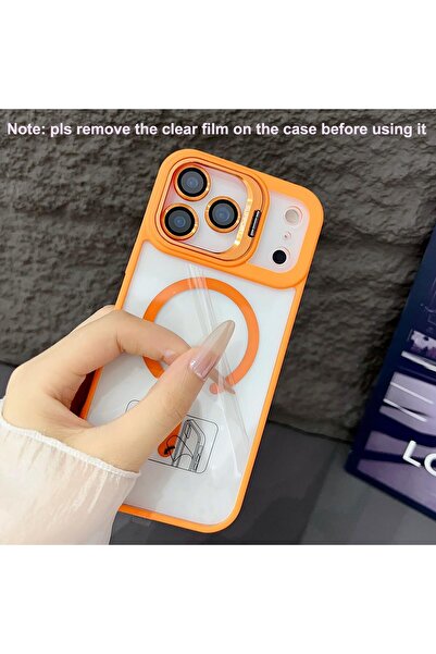 m.tk moveteck iPhone 17 Pro Case with Stand, Mica Magsafe Sensitive Button Metal Keys + Camera Lens Glass Gift Set