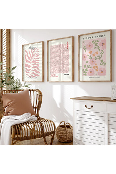 PAM STUDIO Pembe Tonlarda Modern Sanat Poster Seti – Matisse, Yayoi Kusama ve...