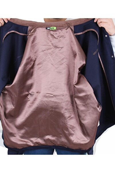 MocGrande Παλτό Gabardine μεγάλου μεγέθους Chaqueta Abrigo 25902 ΣΚΟΥΡΟ ΜΠΛΕ