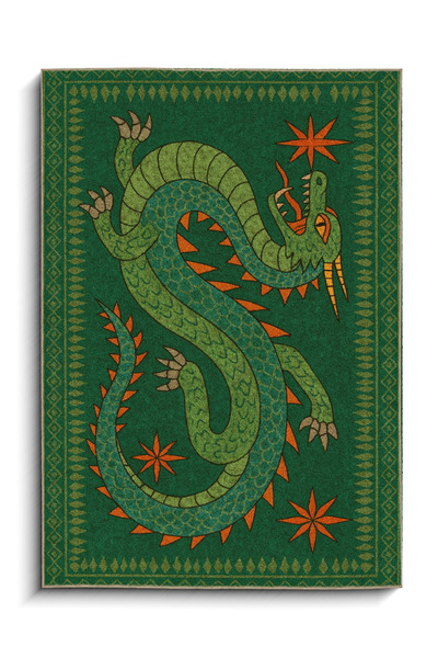 Rugs Modern Halı سجادة ديكور حديثة من MOSSO ذات نمط التنين الأخضر وقاعدة منسو...