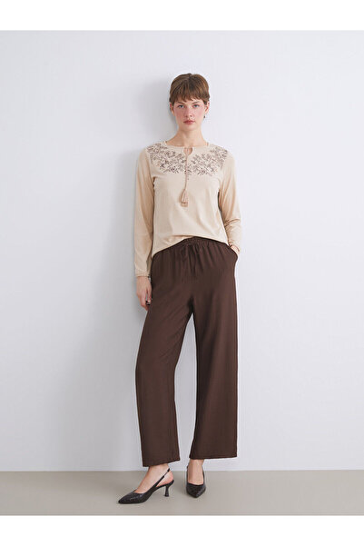 LC Waikiki Yeni Sezon Bağlamalı Yaka Çiçekli Bluz