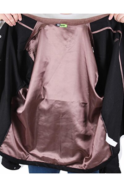 MocGrande Παλτό Gabardine μεγάλου μεγέθους Chaqueta Abrigo 25902 ΜΑΥΡΟ