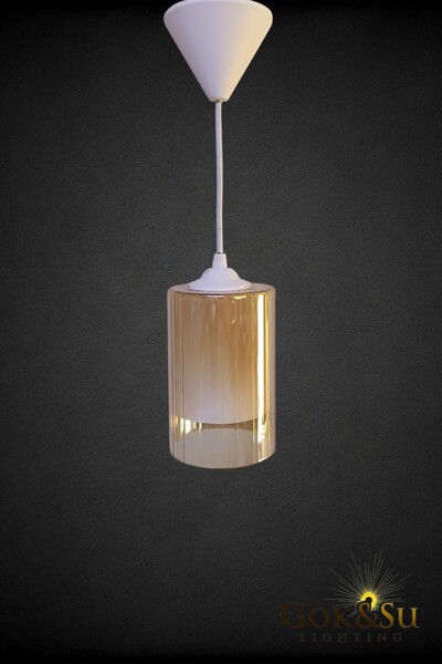 Göksu Lighting Cam Avize Tekli Bal Beyaz Renk Hol Balkon Mutfak