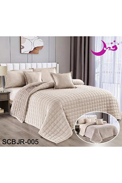 Moon Double-sided comforter set, velvet side and soft fur side, 6 pieces, light, fixed filling, 230 x 250