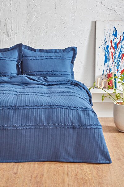 Karaca Home Hazel Single Bedspread Set Navy Blue