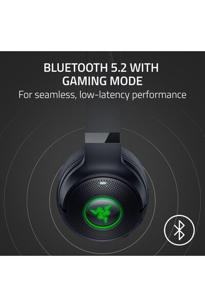 RAZER Kraken Kitty V2 BT Wireless RGB Headset: Chroma RGB Kitty Ears & Earcups, Bluetooth 5.2-40 mm.