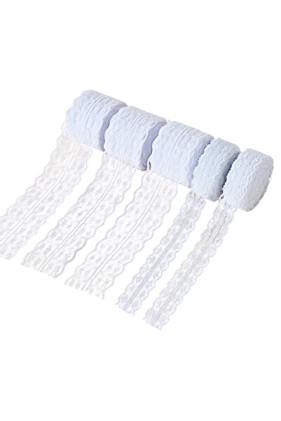 OEM Set 5 role de dantela pentru mestesuguri, 3 x 4 cm x 10 m, 2 x 2 cm x 10 ...