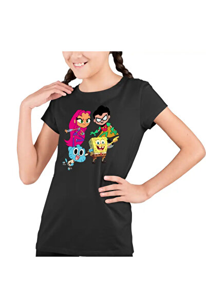 OEM Tricou Copii Fete Tineri Titani Gumball SpongeBob Robin Starfire