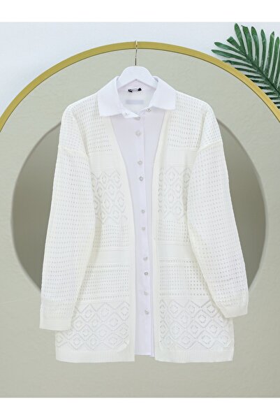 HİJABAYA Διάτρητη εποχιακή πλεκτή ζακέτα