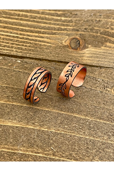 Rupen Kraft 100% Pure Copper Adjustable Size 2-Piece Ring Special Design Copper Ring
