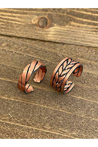 Rupen Kraft 100% Pure Copper Adjustable Size 2-Piece Ring Special Design Copper Ring