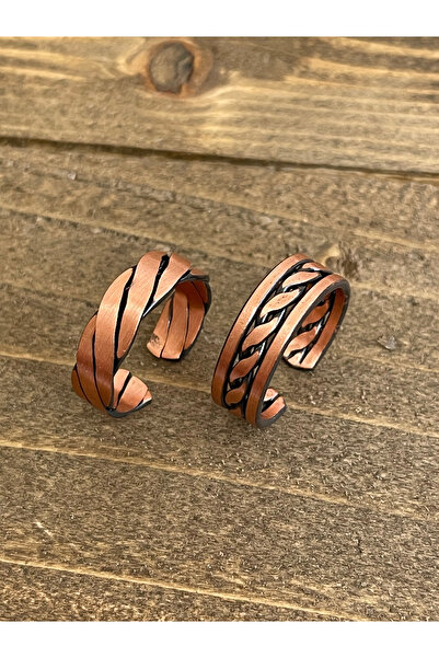 Rupen Kraft 100% Pure Copper Adjustable Size 2-Piece Ring Special Design Copper Ring