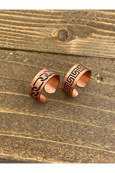 Rupen Kraft 100% Pure Copper Adjustable Size 2-Piece Ring Special Design Copper Ring