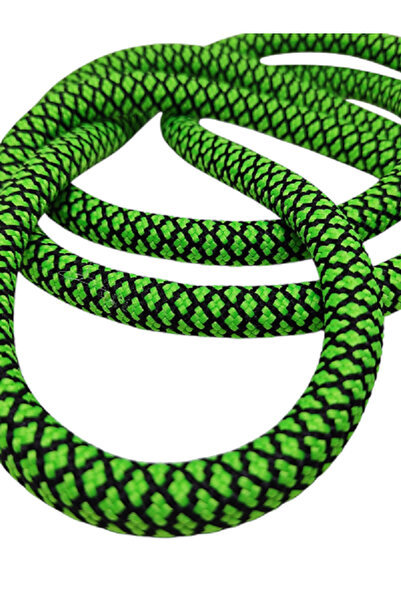 moonparacord Dog Walking Rope Neon Green Black Crystal Pattern 150 cm