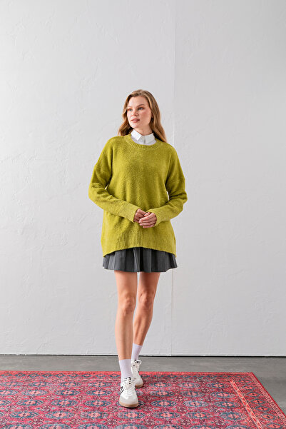 Wega Moda Bisiklet Yaka Oversize Buklet Triko Kazak - Rahat ve Şık | Kaliteli Triko | Trend Kazak