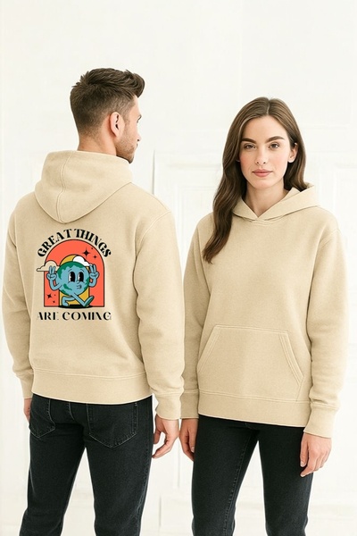 ArtYus Lucruri grozave se apropie Colorat cu imprimeu cu glugă Swea tricou