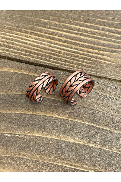 Rupen Kraft 100% Pure Copper Adjustable Size 2-Piece Ring Special Design Copper Ring