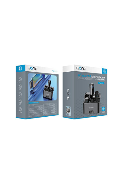 EONE مايك لاسلكي Type-C مع علبة شحن للتسجيل والبث المباشر