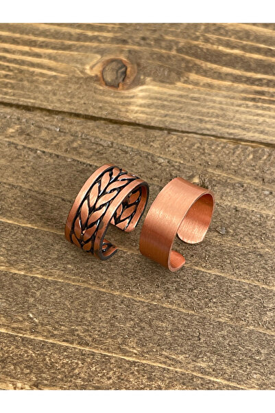 Rupen Kraft 100% Pure Copper Adjustable Size 2-Piece Ring Special Design Copper Ring