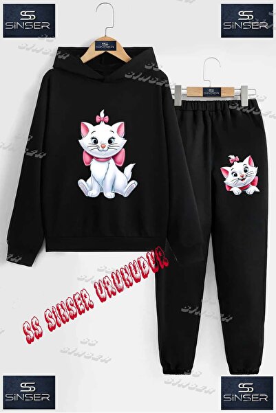 SS SİNSER Παιδικό Unisex Σετ Φόρμας με Κουκούλα με Ειδική Στάμπα  "ΓΑΤΑ ΚΑΘΙΣ...