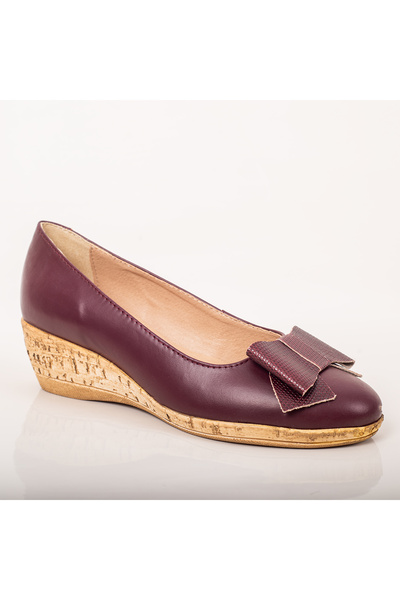 Condur by Paula Pantofi dama casual piele naturala burgundia stil balerin cu ...