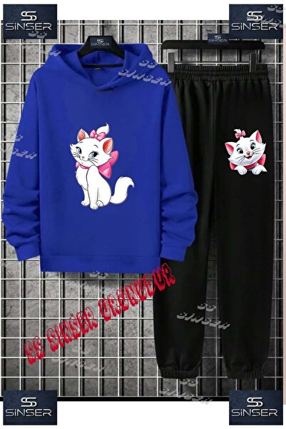 SS SİNSER Παιδικό Unisex Σετ Φόρμας με Κουκούλα και Ειδική Στάμπα  "KEDI KURD...