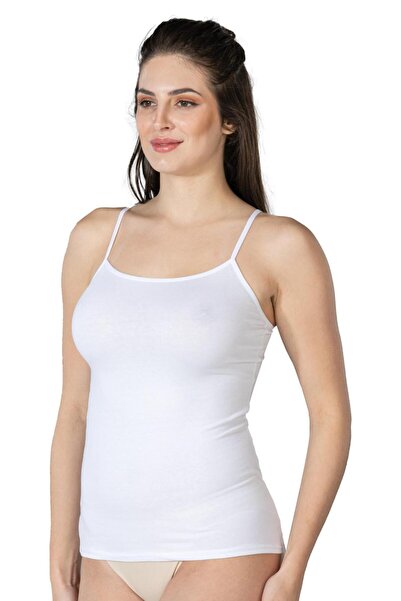Emay White Mi 1410 Modal Cotton Thin Strap Undershirt