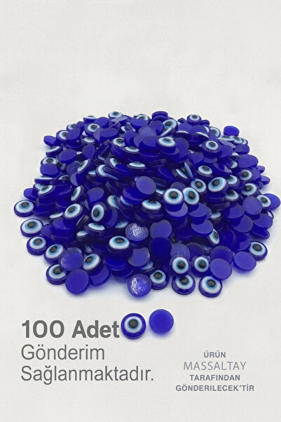 Massaltay 100 Adet Küçük Nazar Boncuğu – El İşi, Nikah Şekeri, Dekoratif Süsl...