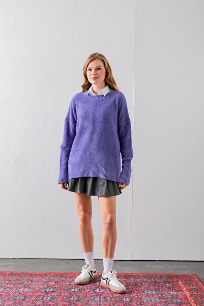 Wega Moda Crew Neck Oversize Boucle Knit Sweater - Comfortable and Stylish | ...