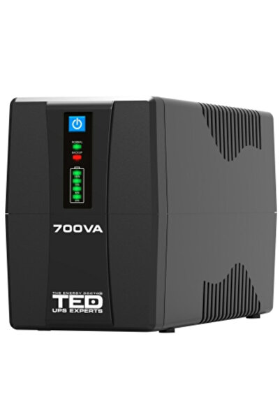 TED Electric UPS 700VA 400W with Stabilizer, 2x Schuko, LED Display, Battery 12V 7Ah, TED003966