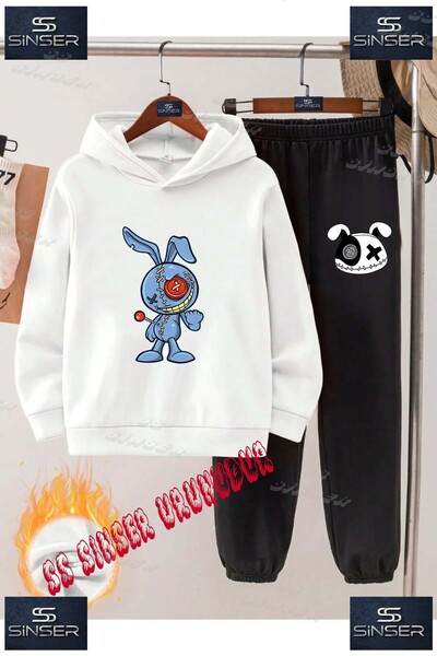 SS SİNSER Children's Unisex Custom Printed Hoodie and Sweatpants Set with Pat...